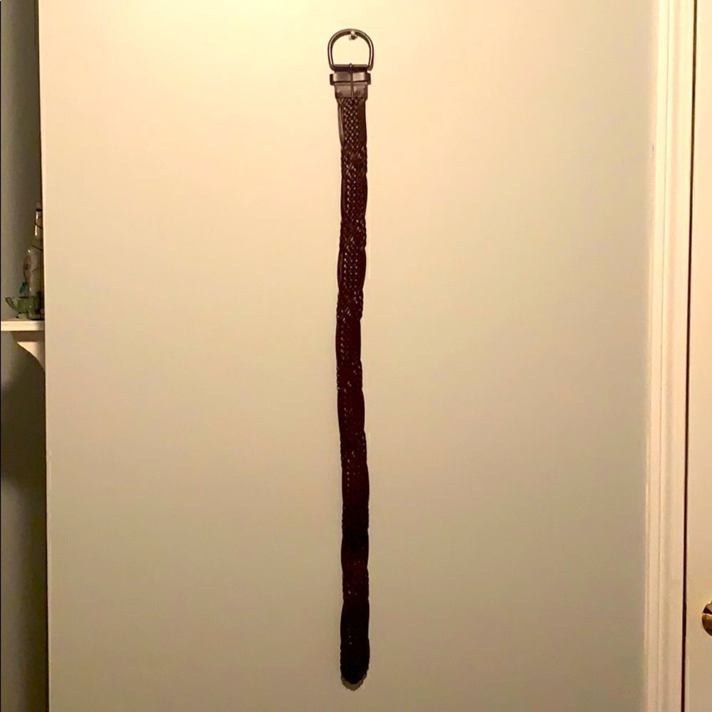 Faux Woven Leather Belt 